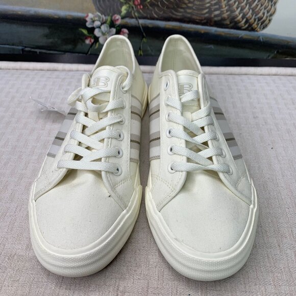 Ben Sherman Blackpool Mens Size 8 Off-White Canvas Casual Sneakers - Picture 2 of 8